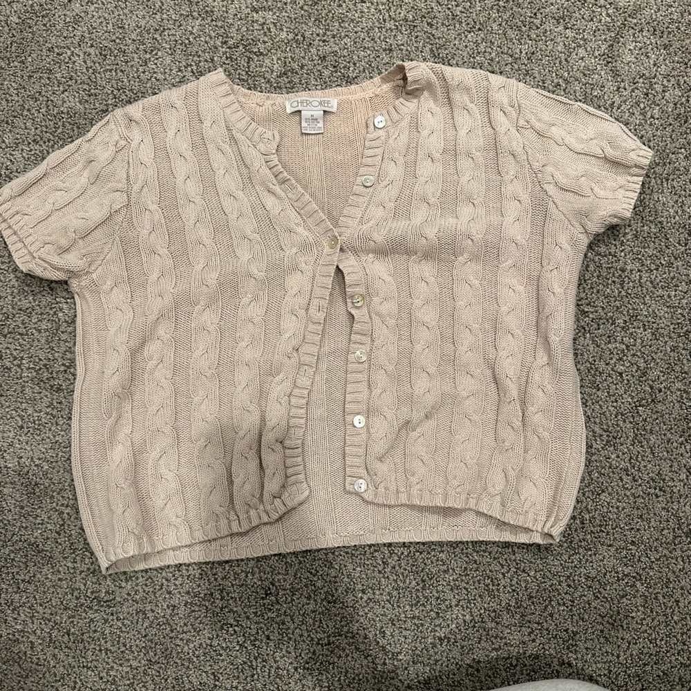 Cherokee Beige Knit Cardigan